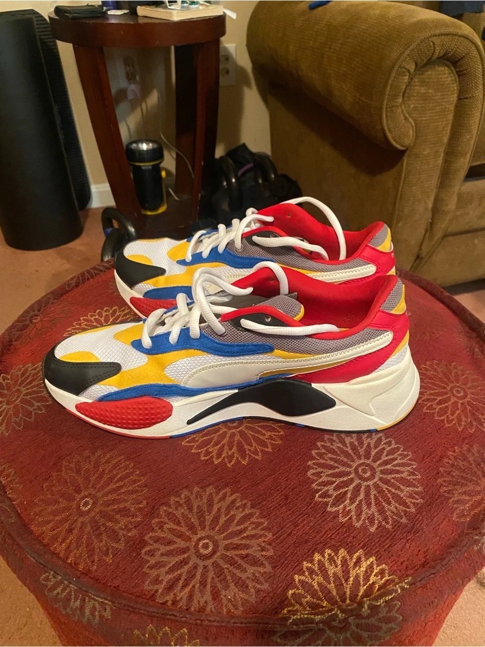 RS-X Men's Multicolor Athletic Sneakers - White/Yellow/Blue/Red/Black